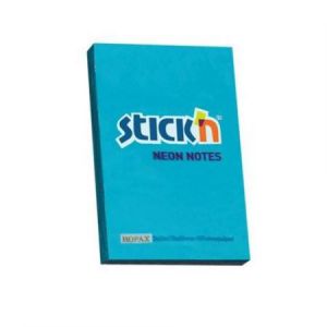 Karteczki samoprzylepne Stick'n 76x51mm, 100szt niebieskie neon